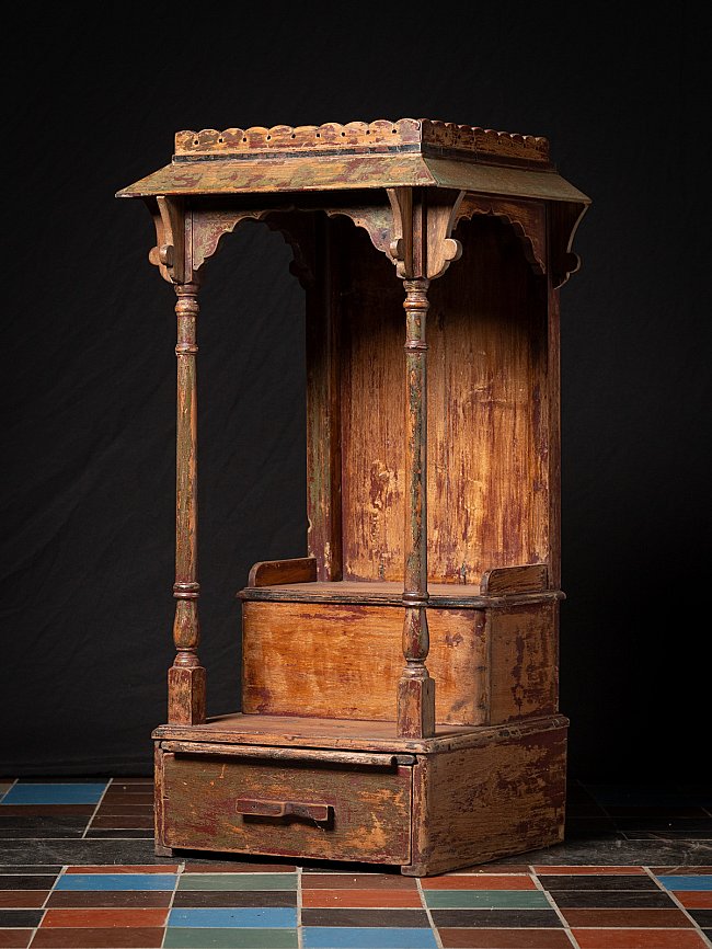Antiek houten Indiaas altaar - tempel