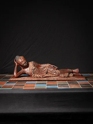 Large antique reclining Burmese Mandalay Buddha