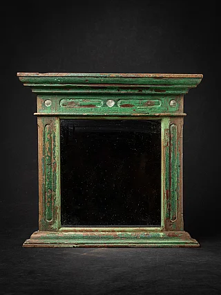 Antique wooden Indian mirror