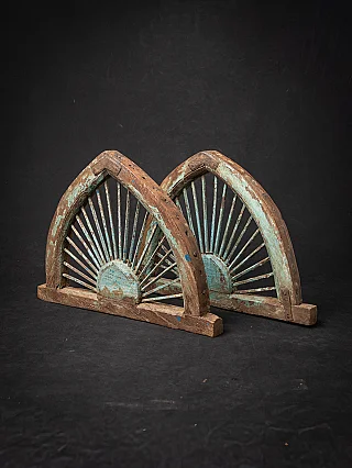 Set of two antique Indian window panels