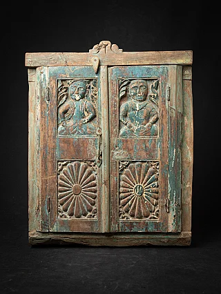 Antique wooden Indian window frame