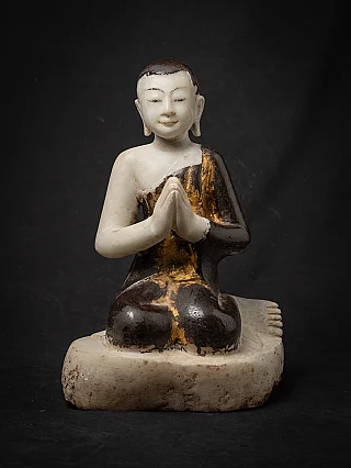 Antique Burmese marble monk statue