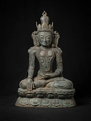 Antique bronze Burmese Buddha statue