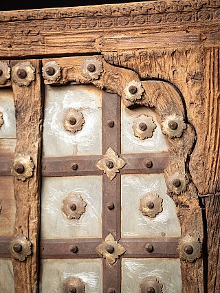Antique wooden Indian temple doors