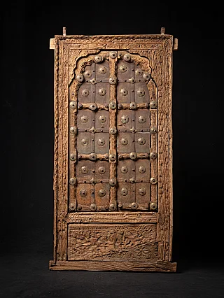 Antique wooden Indian temple doors
