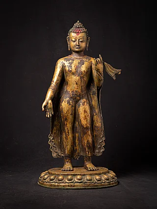 Large antique bronze Shakyamuni Buddha
