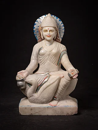 Old Indian marble Gayatri statue