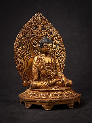 Old bronze Japanese Amida Buddha statue