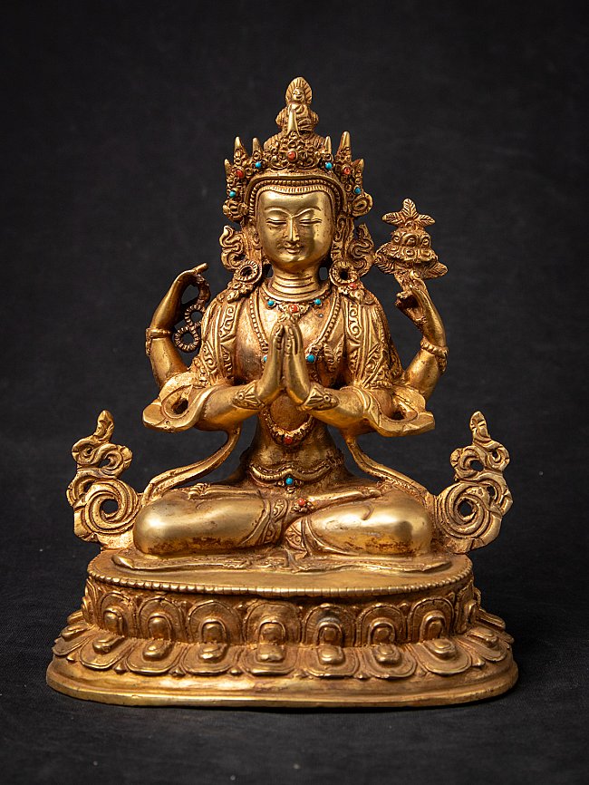 Alte bronze Nepalesische Chenrezig Figur