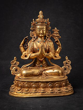 Alte bronze Nepalesische Chenrezig Figur