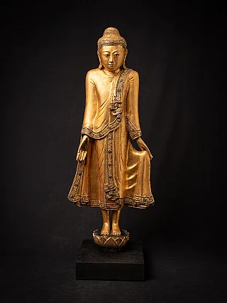 Antique wooden Burmese Mandalay Buddha