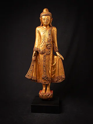 Antique wooden Burmese Mandalay Buddha