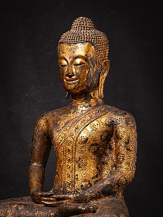 Antiker bronzener thailändischer Rattanakosin Buddha