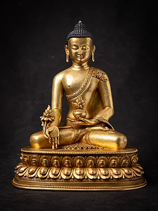 Very high quality bronze Nepali Medicine Buddha