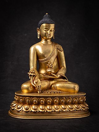 Sehr hochwertige bronzene nepalesische Medizinbuddha