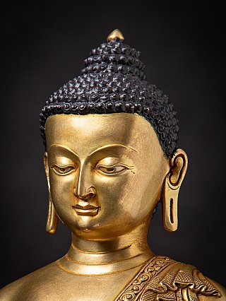 Sehr hochwertige bronzene nepalesische Medizinbuddha