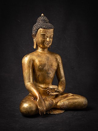 Oude bronzen Nepalese Boeddha