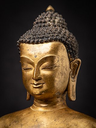 Oude bronzen Nepalese Boeddha