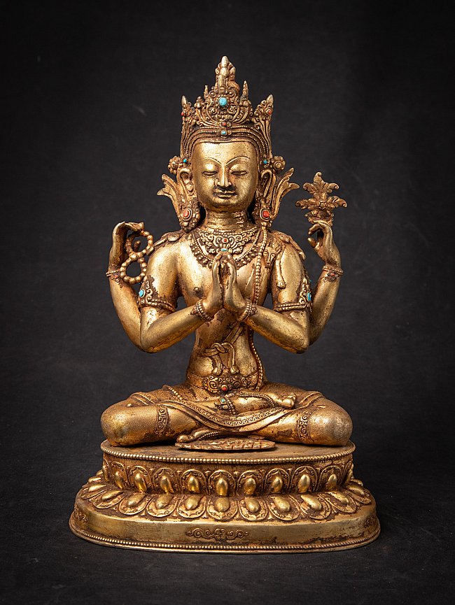 Alte bronzene nepalesische Chenrezig Figur