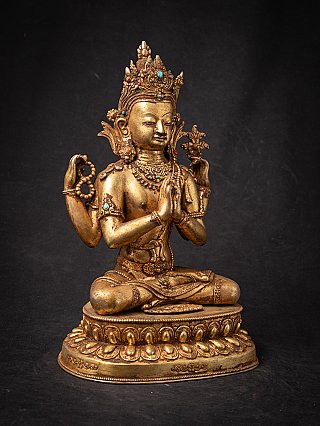 Alte bronzene nepalesische Chenrezig Figur