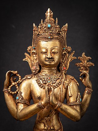 Alte bronzene nepalesische Chenrezig Figur
