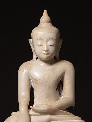 Spezielle antike Marmor Burmese Ava Buddhafigur