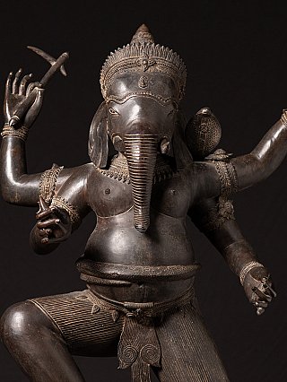 Oude Indiase bronzen Dansende Ganesha