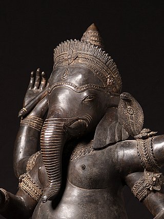 Oude Indiase bronzen Dansende Ganesha