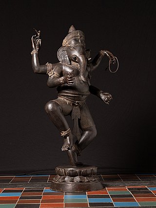 Oude Indiase bronzen Dansende Ganesha