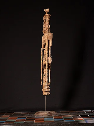 Antique wooden Burmese Chin pole