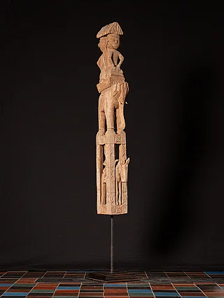 Antique wooden Burmese Chin pole