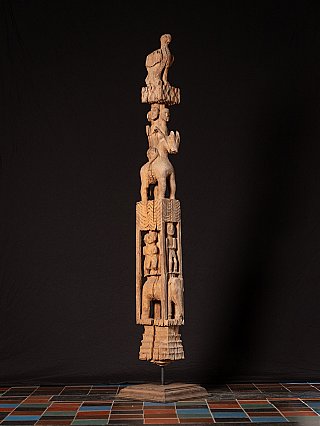 Antique wooden Burmese Chin pole