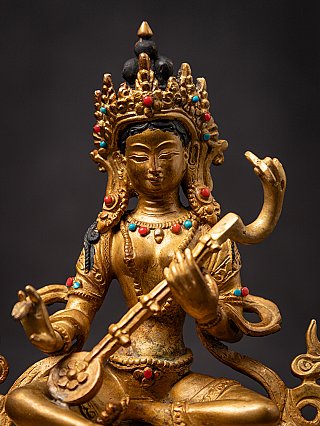 Old bronze Nepali Saraswati statue