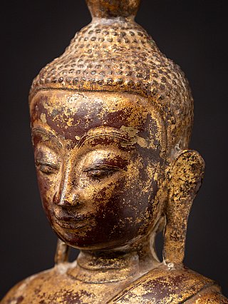 Sehr schöner antiker bronzener burmesischer Ava-Buddha