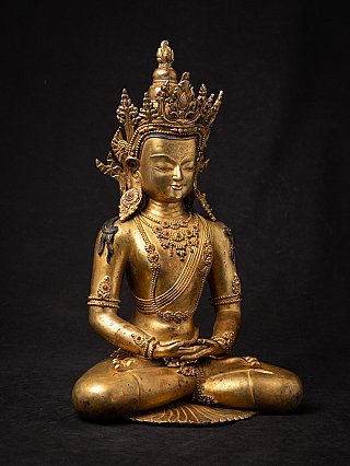 Alte hochwertige bronzene nepalesische Buddhafigur