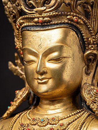 Alte hochwertige bronzene nepalesische Buddhafigur