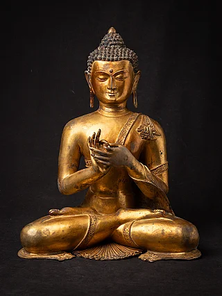 Large old bronze Nepali Buddha statue