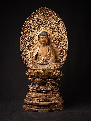 Bijzondere antieke Japanse Amida Boeddha