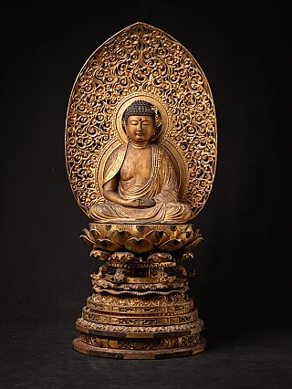 Special antique Japanese Amida Buddha statue