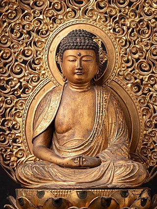 Special antique Japanese Amida Buddha statue
