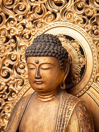 Special antique Japanese Amida Buddha statue