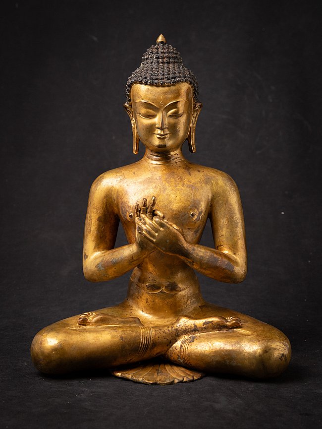 Oude bronzen Nepalese Boeddha