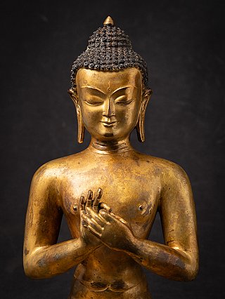 Oude bronzen Nepalese Boeddha