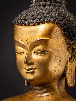 Oude bronzen Nepalese Boeddha