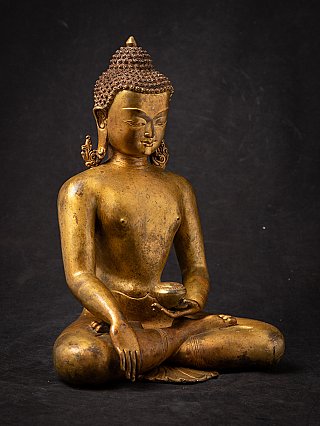 Oude bronzen Nepalese Boeddha