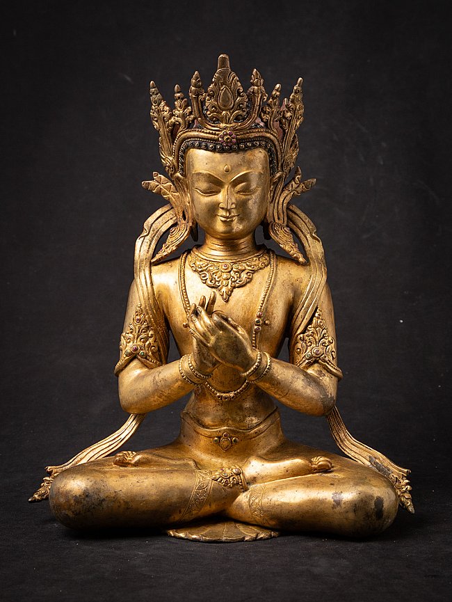 Oude bronzen Nepalese Boeddha