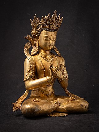 Oude bronzen Nepalese Boeddha