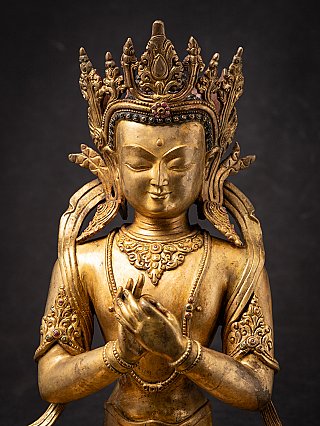 Oude bronzen Nepalese Boeddha