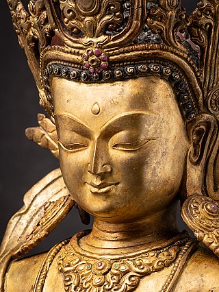 Oude bronzen Nepalese Boeddha