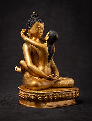 Alte nepalesische bronzene Samantabhadra Figur